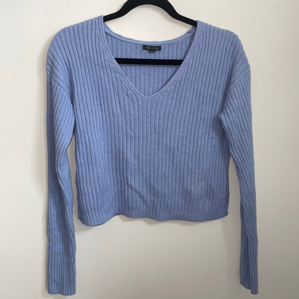 Cropped blue sweater